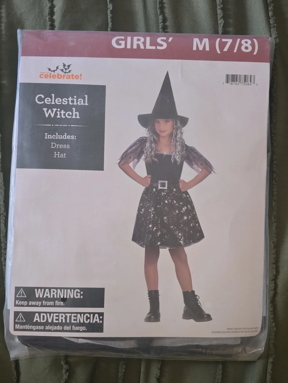 7/8 Medium. Celestial Witch Kids Costume. Brand New